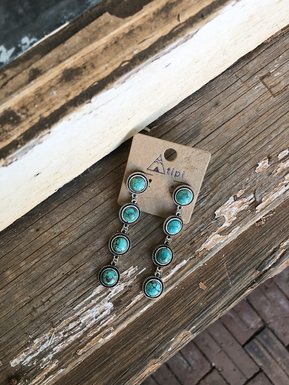 Turquoise Four Stone Dangles
