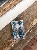 Silver / Turquoise Concho Earrings