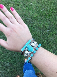 Silver / Turquoise Cuff - Middle Cuff