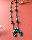 Chain Necklace Turquoise Squash Pendant