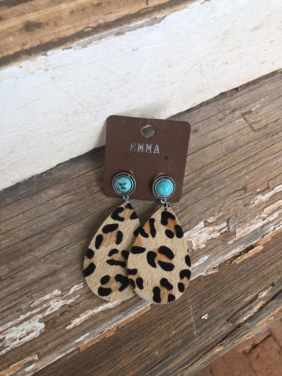 Cheeta Teardrop Earrings