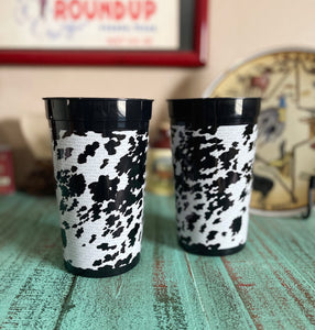 Set Of Cowprint Cups