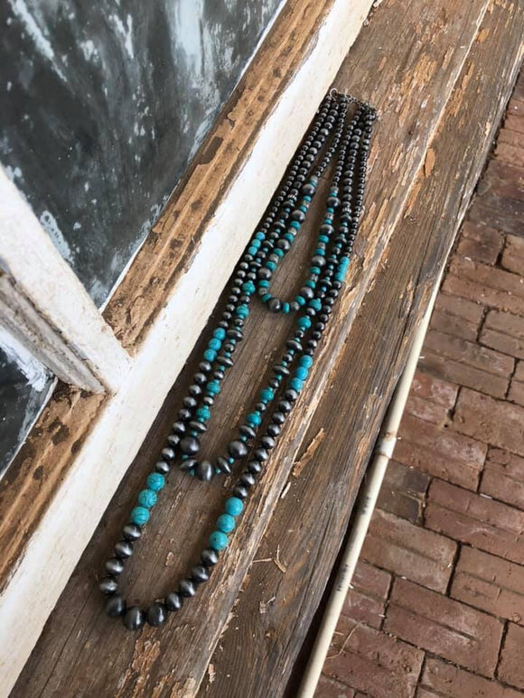 3 Layered Navajo / Turquoise Necklace