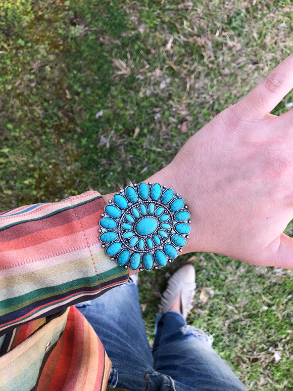 Turquoise Clip On Cuff