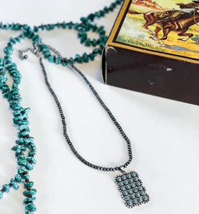 24 Stone Turquoise & Pearl Necklace
